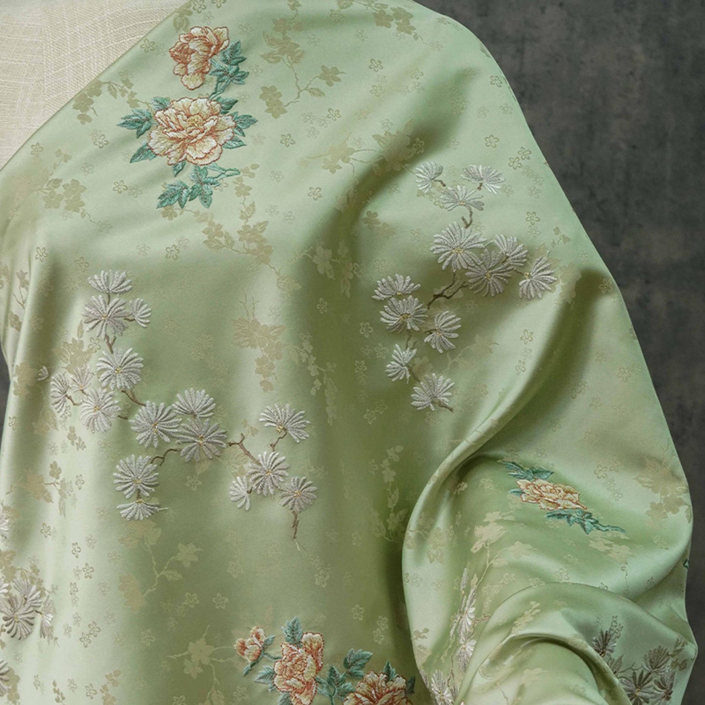Floral Embroidery Brocade Fabric: 59" Emperor Tibetan Style