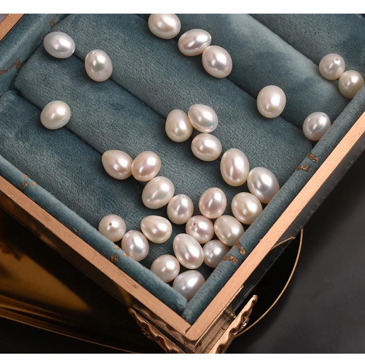 Perles de riz d'eau douce de 7,5 à 8 mm : bijoux DIY à haute brillance