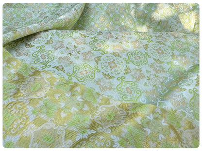 Dunhuang Baoxiang Brocade Fabric: 55"W Floral Upholstery, Costume, & Decor