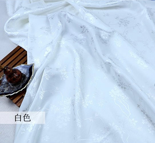 Floral Jacquard Satin Fabric: Two-Sided Antique Chinese Cosplay (59" Wide)