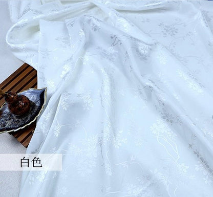 Floral Jacquard Satin Fabric: Two-Sided Antique Chinese Cosplay (59" Wide)