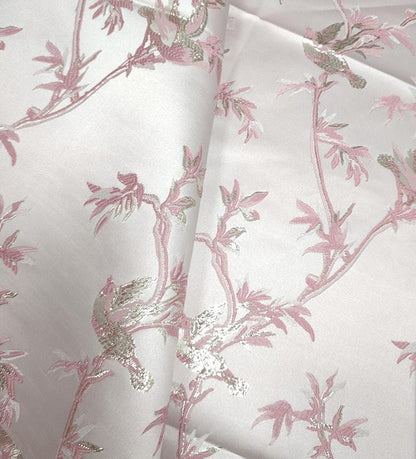 Tissu jacquard à motif d'oiseaux et de fils d'or : matériau d'ameublement de 150 cm de large