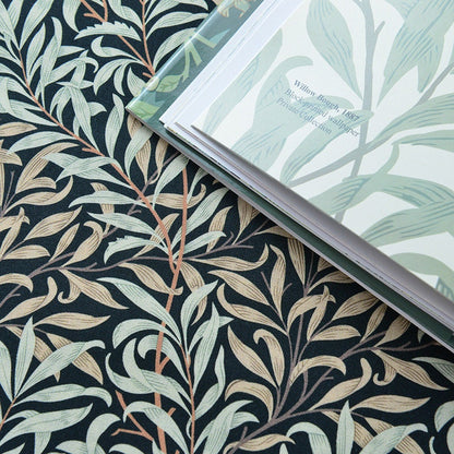 Tissu en coton style William Morris : imprimé branches de saule, pour la couture et l’ameublement