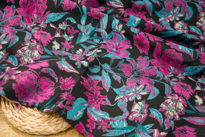 Gold Thread Floral Jacquard Fabric: Vintage Palace Designer Material