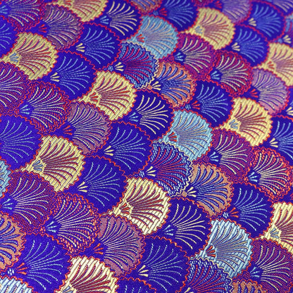 Japanese Shell Kinran Fabric: Rayon Jacquard Brocade (29.5"W)