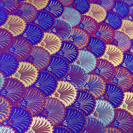 Japanese Shell Kinran Fabric: Rayon Jacquard Brocade (29.5"W)