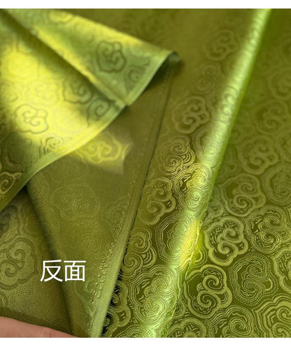 Green Jacquard Satin Fabric ��� Ruyi Pattern, DIY Clothing & Dec" wide)