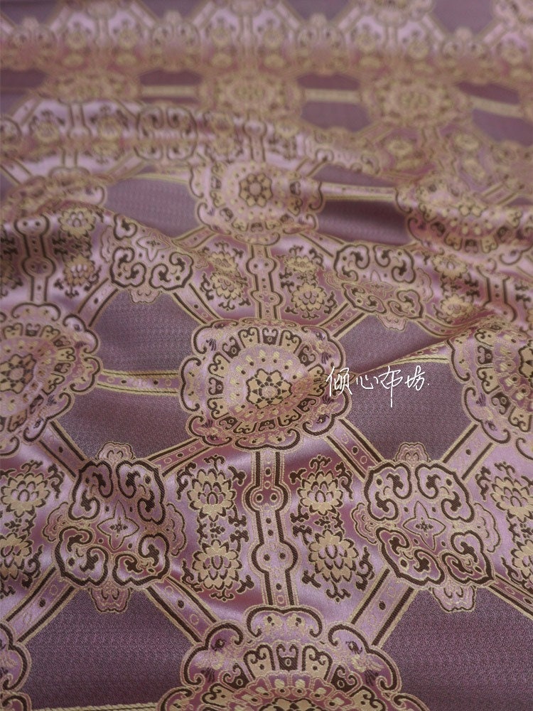 Auspicious Baoxiang Flower Brocade Fabric: Tibetan Robes & Shrines (29.5"W)