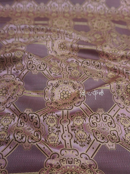 Auspicious Baoxiang Flower Brocade Fabric: Tibetan Robes & Shrines (29.5"W)