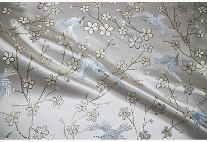 Bird Jacquard Brocade Fabric: 57"W Silk Rayon Damask
