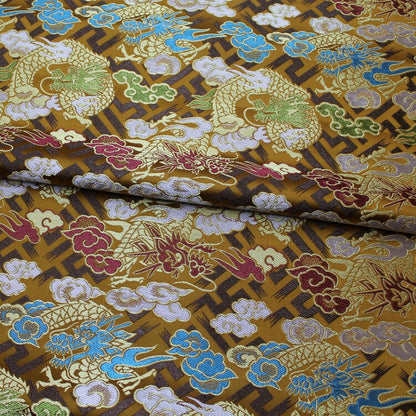 Dragon Robe Fabric: Silk Rayon Cheongsam Material, 29"W