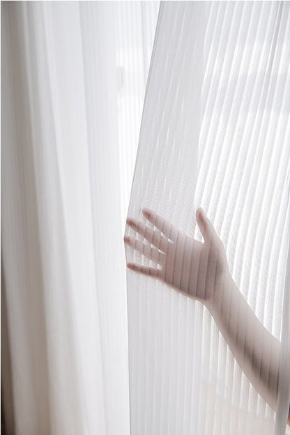 Store vénitien japonais 110 po H - Tissu : Rideau en polyester blanc transparent