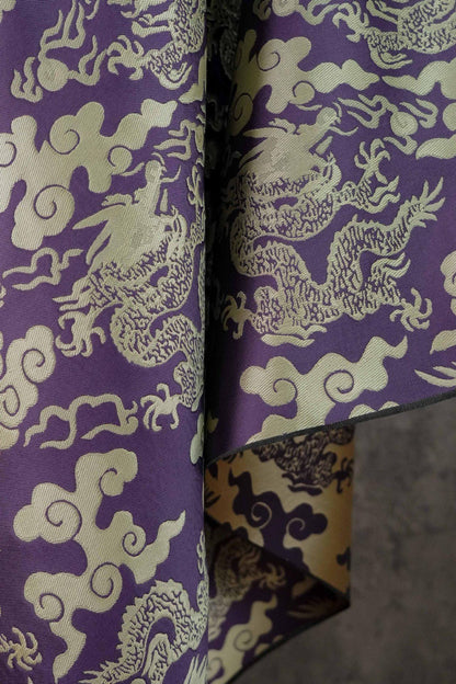 Traditional Chinese Cloud & Dragon Jacquard Brocade Fabric ��� Cushion / Pillow Materi"Wide