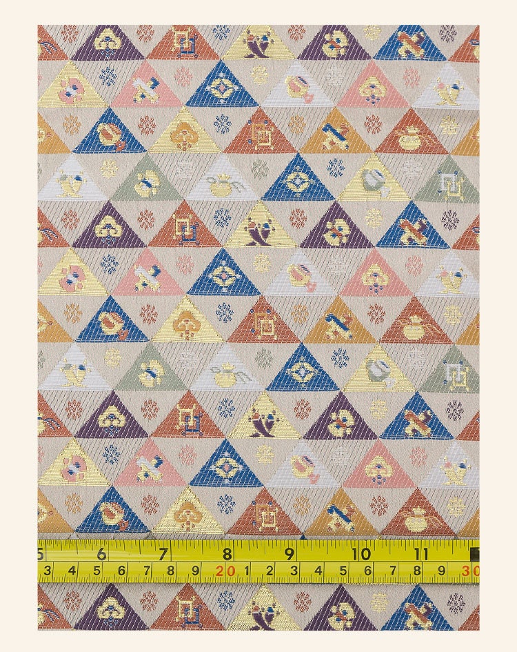 Japanese Brocade Fabric: Silk Blend, Eight Treasures Design