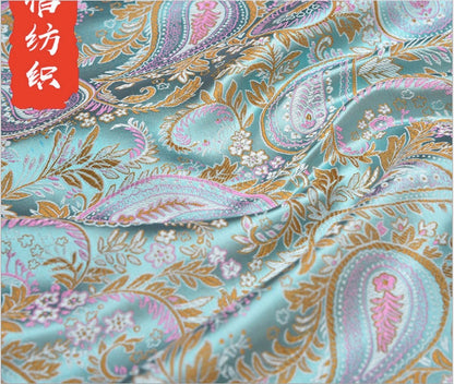 Tissu brocart à motifs cachemire : tissu pour coussin Cheongsam en rayonne (150 cm de large)