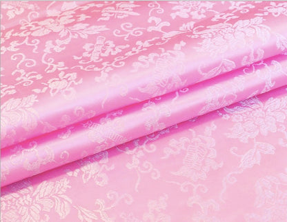 Tissu brocart à motifs floraux : Damas jacquard en soie et rayonne de 89 cm de large - Couture, matelassage, ameublement