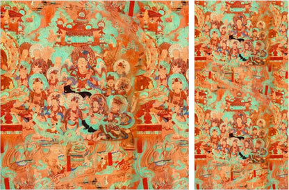 Qingming Festival Satin Fabric: Retro Painting Print, Upholstery & Sewing