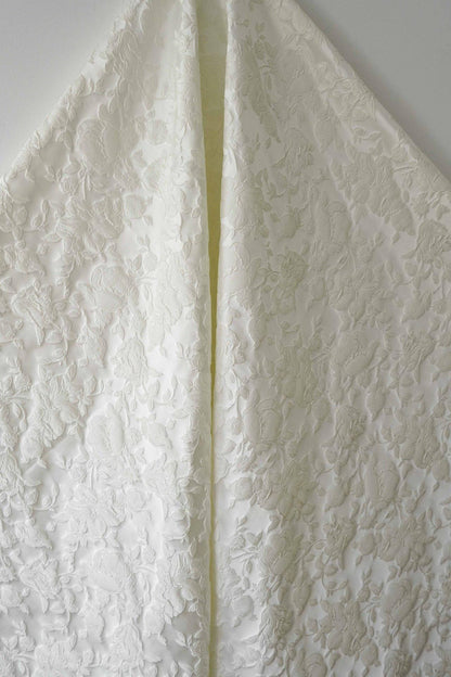 Romantic Off-White Embossed Rose Jacquard Fabric ��� Upholstery, Quilting & Home Dec"Wide