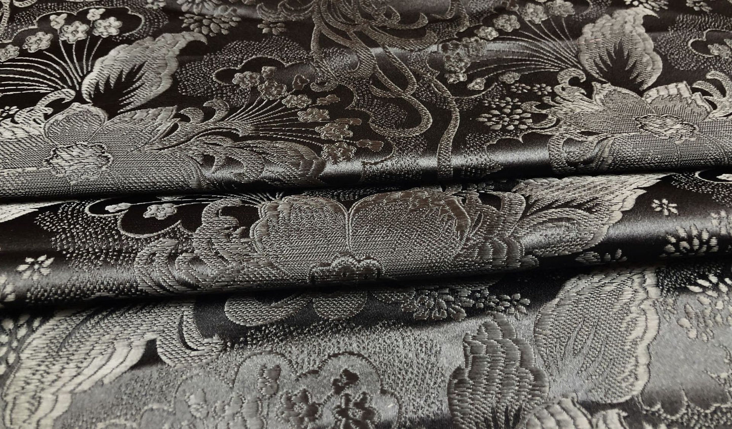 Lily Brocade Fabric: Chinese Woven Damask, Costume & Decor - 29.5"W