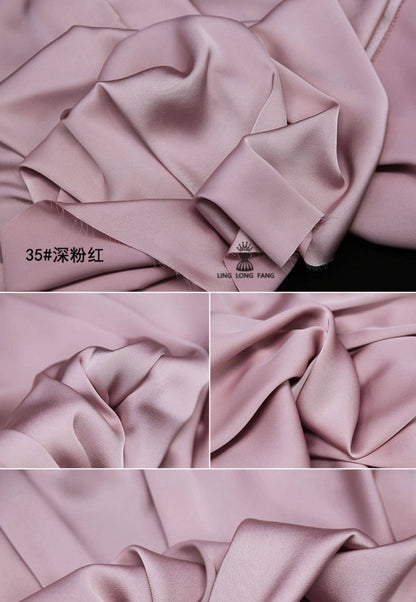 Tissu satin de soie : coloris unis, largeur 150 cm, tissu pour robes et peignoirs