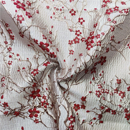 Gold Thread Jacquard Fabric: 3D Summer Leaves Upholstery, Prom Dress Sewing Fabric