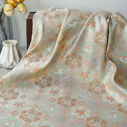 Tissu brocart Song avec jacquard doré ��� Tissage traditionnel chinois de luxe pour la couture et l'artisanat"W