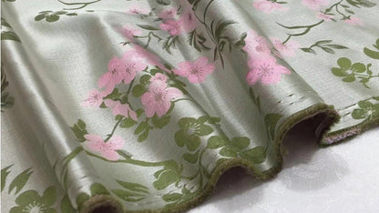 Peach Blossom Damask Fabric: Vintage Style Rayon Jacquard (67"W)