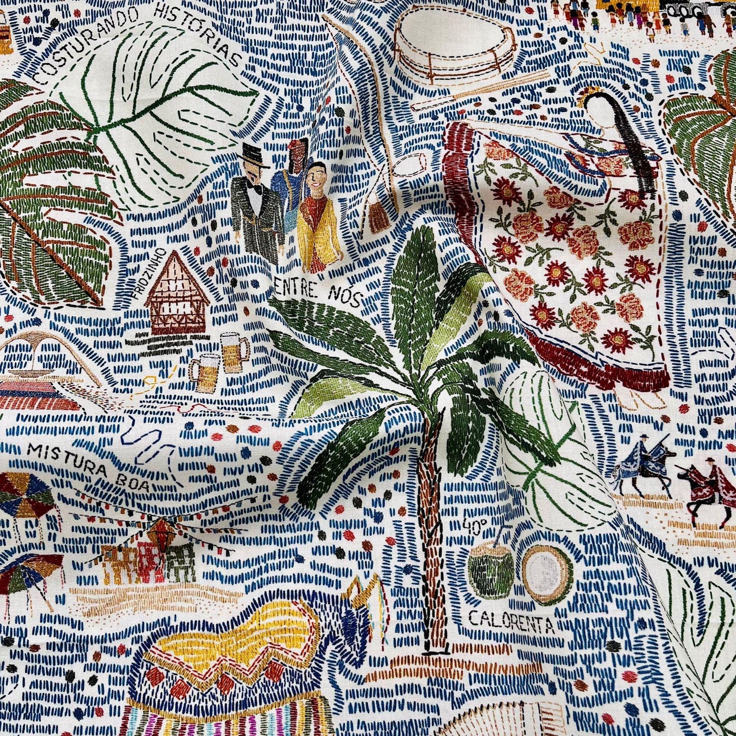 1960s Cartoon Print Cotton Fabric: Sewing, Quilting, Costume - 59"W