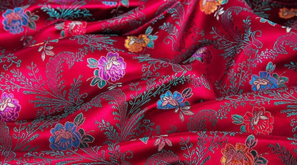 Floral Silk Brocade Fabric: 29.5"W Cheongsam Cushion Upholstery