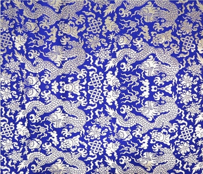 Tissu brocart de soie à motif de dragon chinois : pour costumes et ameublement, 74 cm de large