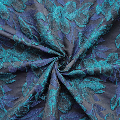 Magnolia Jacquard Fabric: Retro Palace Style Polyester Damask
