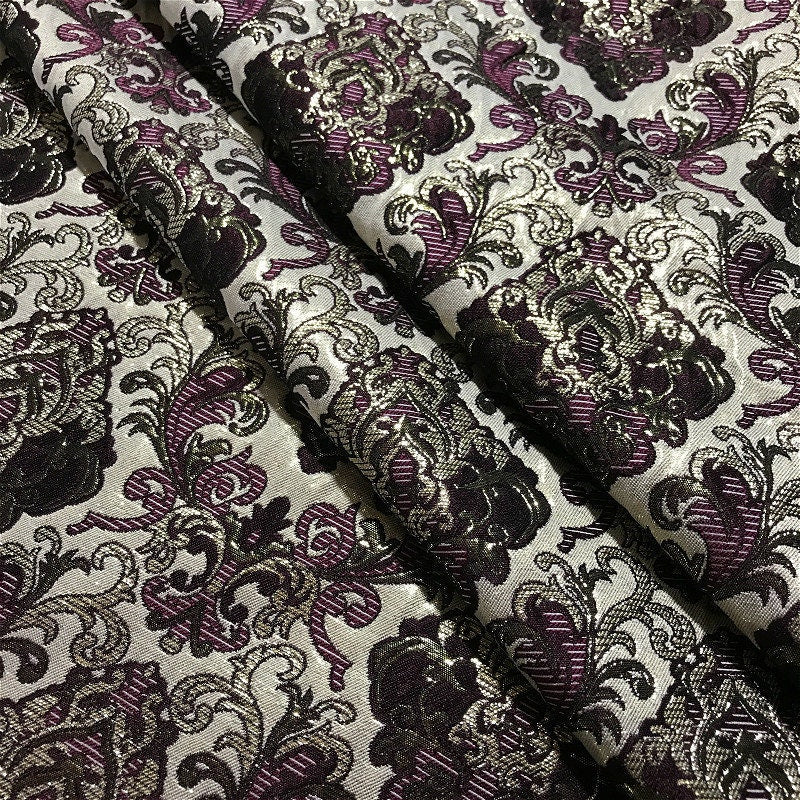 Palace Style Damask Fabric: Silk Rayon Jacquard, 57" Wide