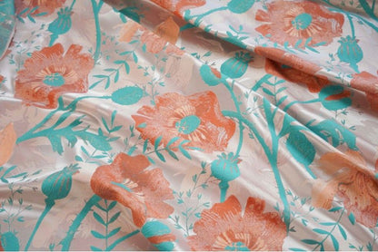 Reversible Rose Jacquard Fabric: Embossed 3D Woven Material, 56"W - Poppylollipop