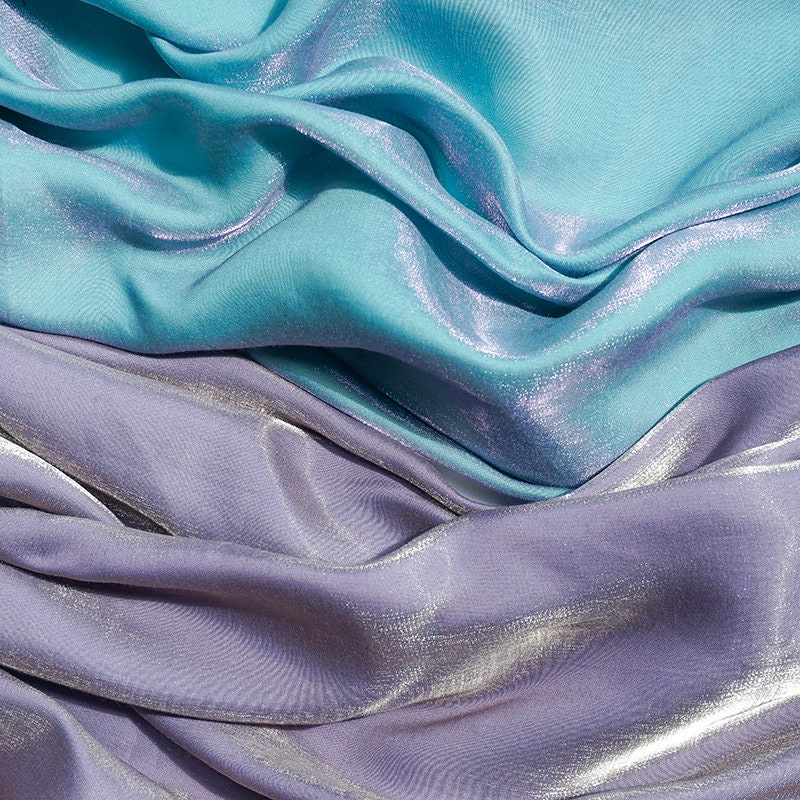 Shiny Mercerized Cotton Fabric: Gradient Satin Silky Hanfu, 59" Wide