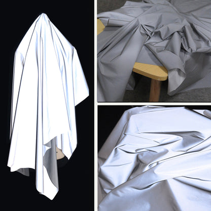High Visibility Reflective Fabric: Silver Luminescent Polyester