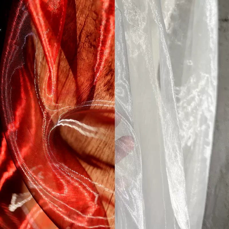 Silky Organza Fabric: Bright Sheer Water-Gloss, 55" Wide