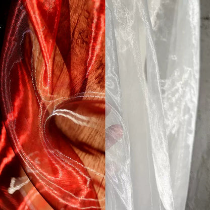 Silky Organza Fabric: Bright Sheer Water-Gloss, 55" Wide
