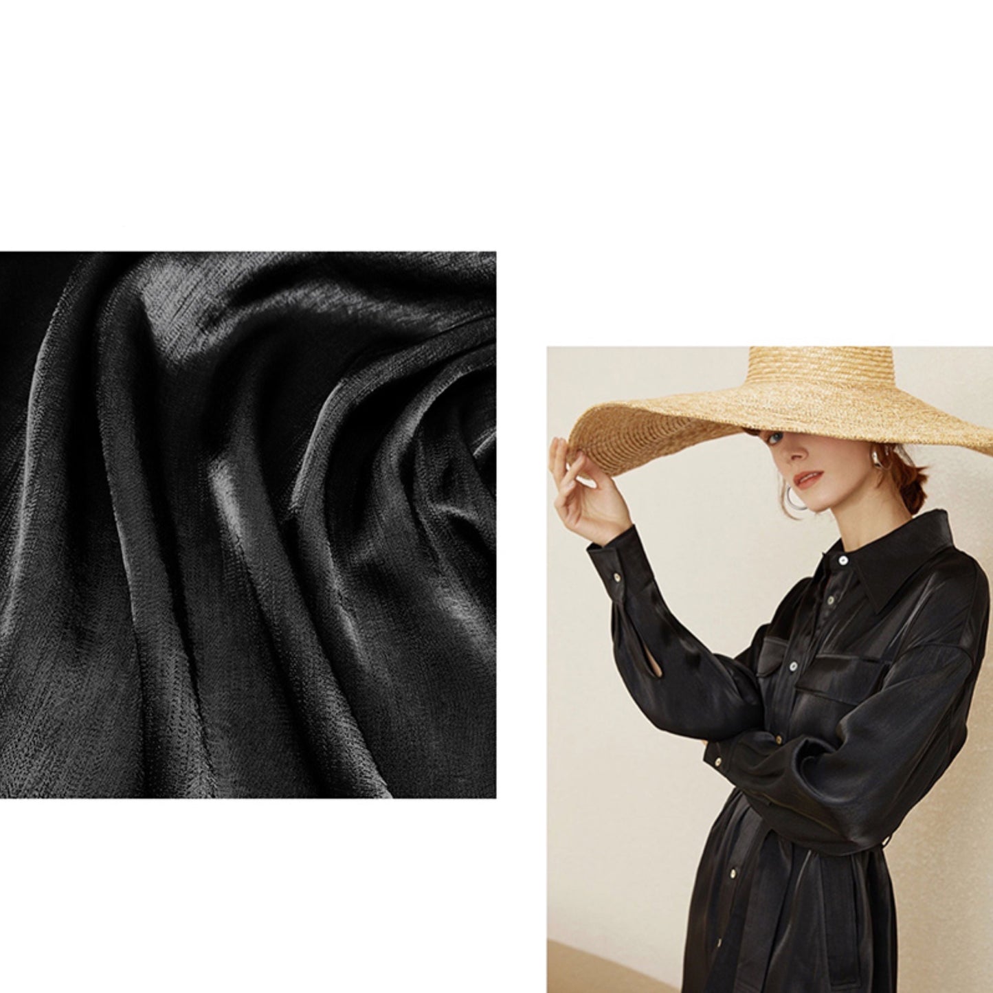 Shiny Mercerized Cotton Fabric: Gradient Satin Silky Hanfu, 59" Wide