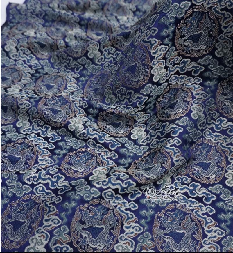 Silk Brocade Fabric: Chinese Song Dynasty Style, 29.5" Wide