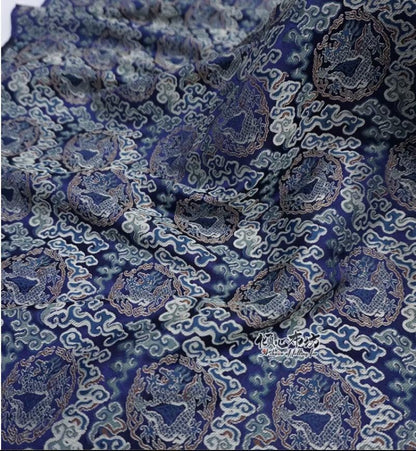 Silk Brocade Fabric: Chinese Song Dynasty Style, 29.5" Wide