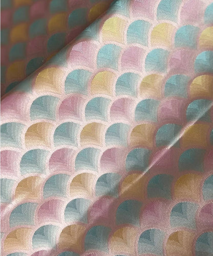 Layered Leaf Brocade Rayon Fabric: Antique Cheongsam Hanfu Style