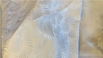 Tissu brocart jacquard coquillage japonais : mélange soie-rayonne, 75 cm de large