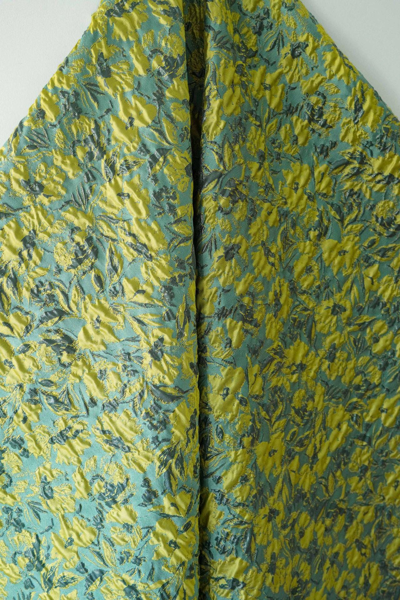 Embossed Floral Jacquard Fabric ��� Gold & Silver Threa" Wide