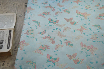 Butterfly Jacquard Fabric: Gold Thread Polyester Rayon Blend, 57"W