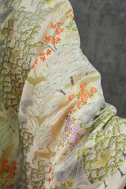Jacquard Upholstery Fabric: Chinese Painting Pattern, Gold Thread (59" Wide, By The Meter)