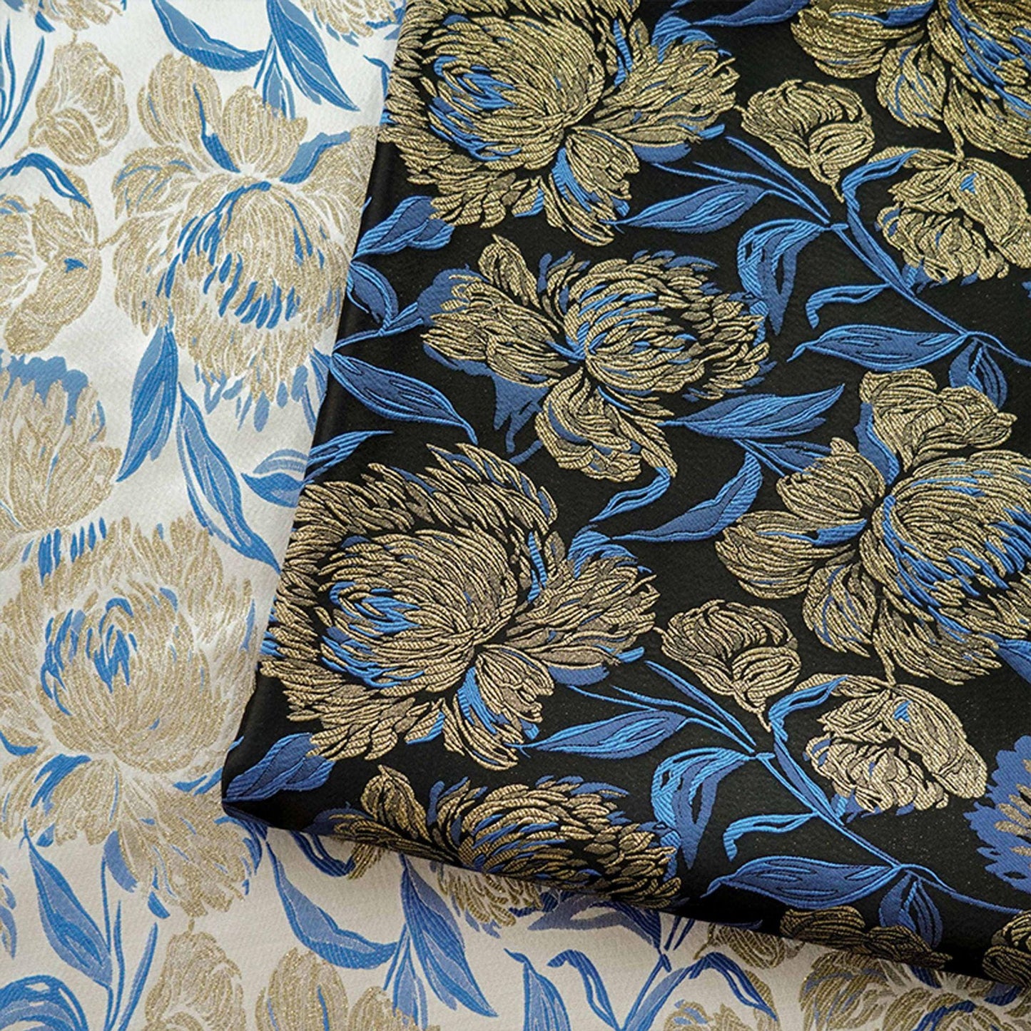 Gold Thread Floral Jacquard Fabric: Vintage Palace Designer Fabric, 62" Wide