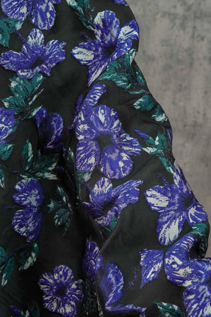 Gold Thread Jacquard Woven Fabric: 3D Floral Embossed Upholstery, Costume, Sewing - 55"W
