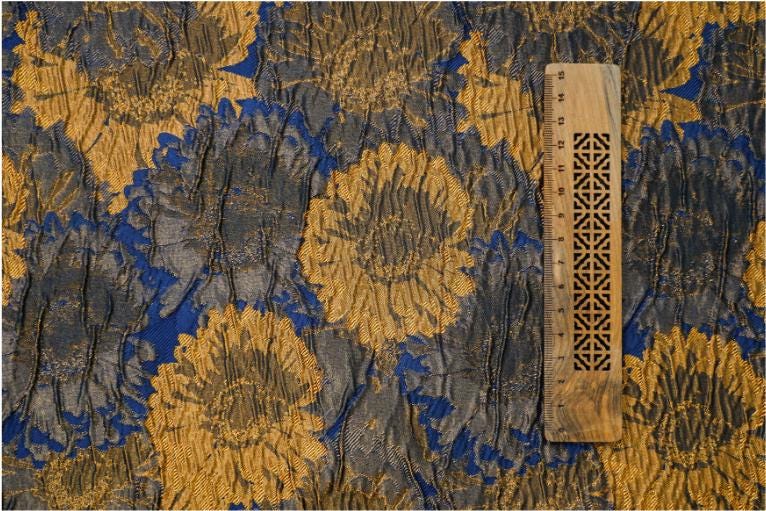 Tissu jacquard à motif floral : style peinture à l’huile, ameublement, costume – 160 cm de large