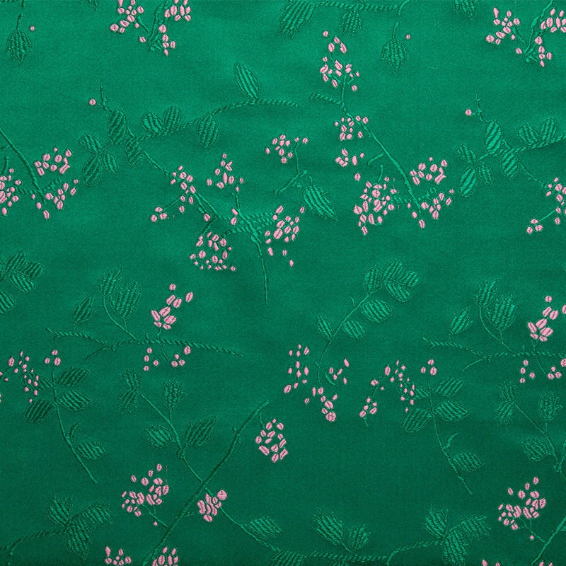 Vintage Floral Brocade Fabric: 29.5"W Silk Rayon Blend