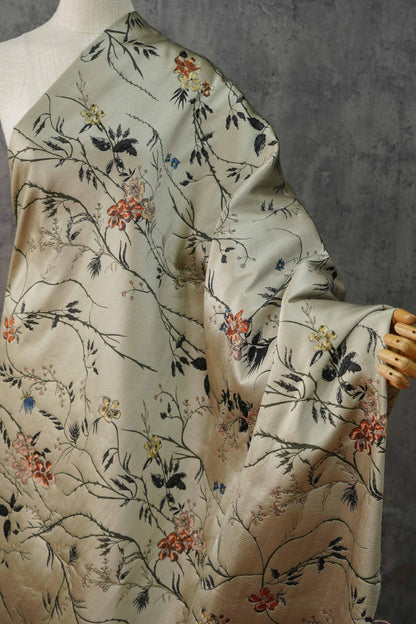 Floral Brocade Jacquard Fabric: Retro Palace Style, 59" Wide
